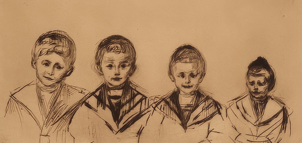Dört ıhlamur çocuğun portresi. 1902 by Edvard Munch