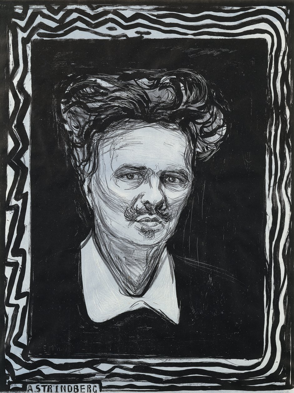 Portre Strindberg; Portrat Strindberg by Edvard Munch