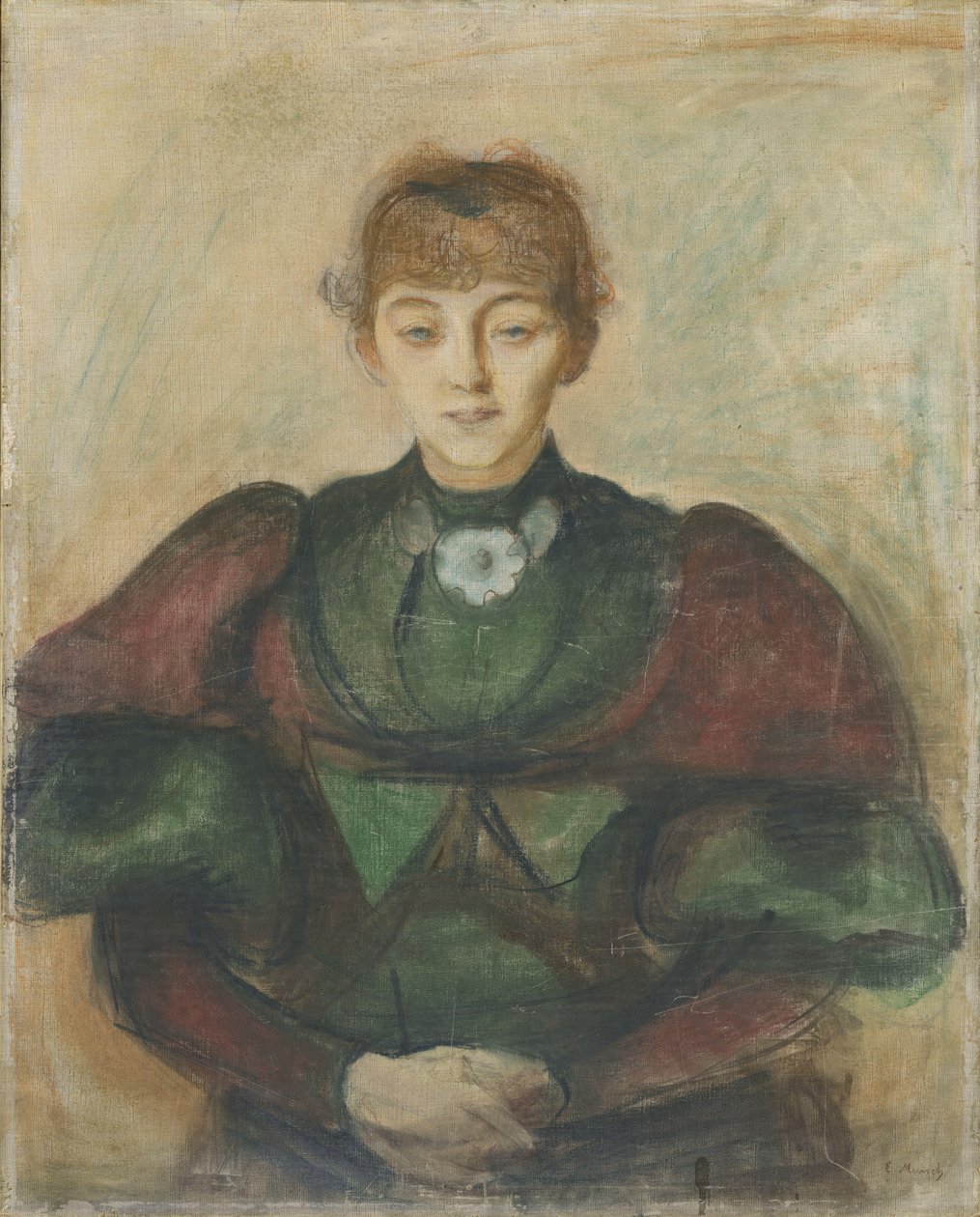 Ragnhild Backstrom, 1894 dolayları (tuval üzerine pastel) by Edvard Munch