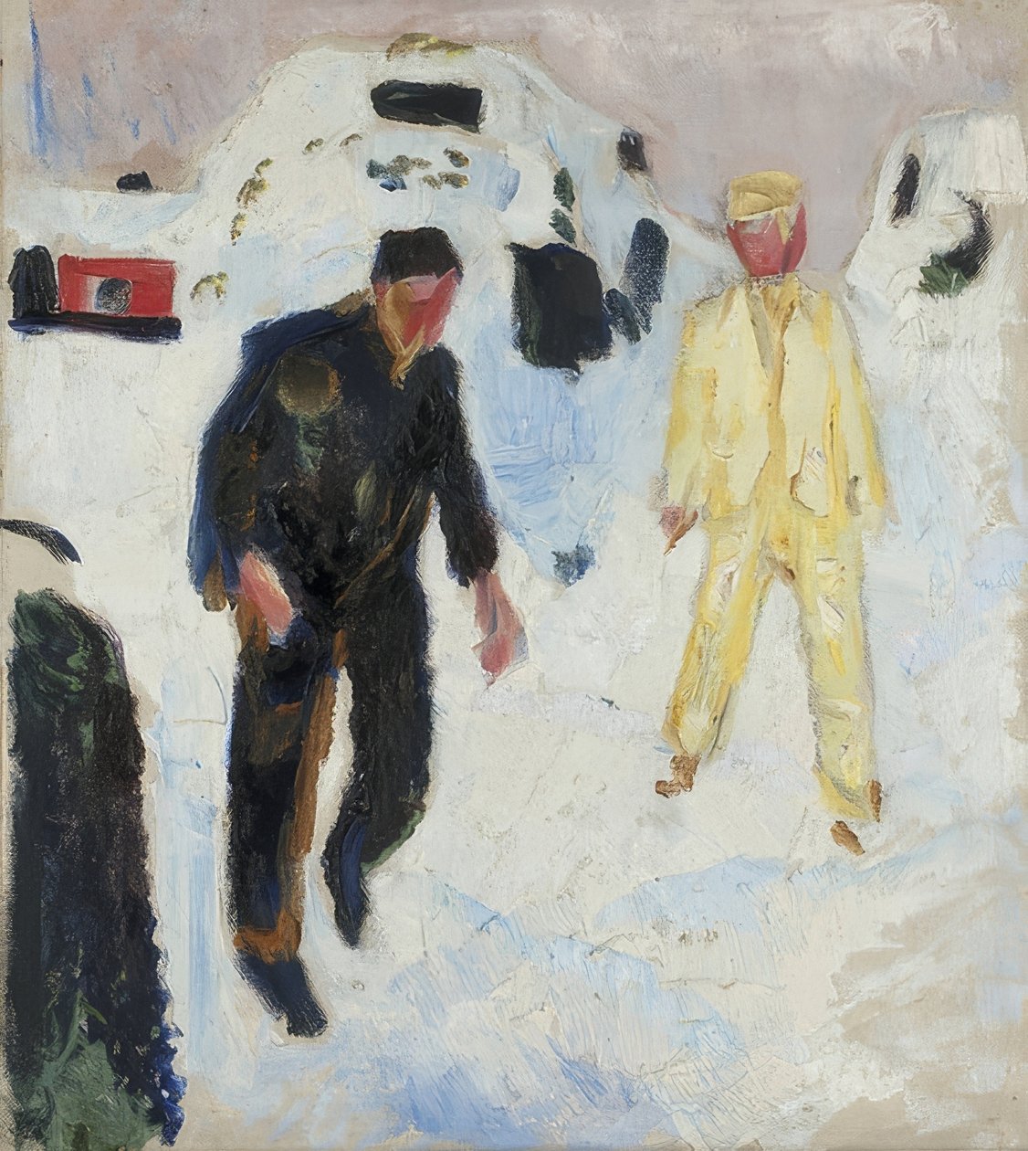 Karda siyah ve sarı adam. 1910-12 by Edvard Munch