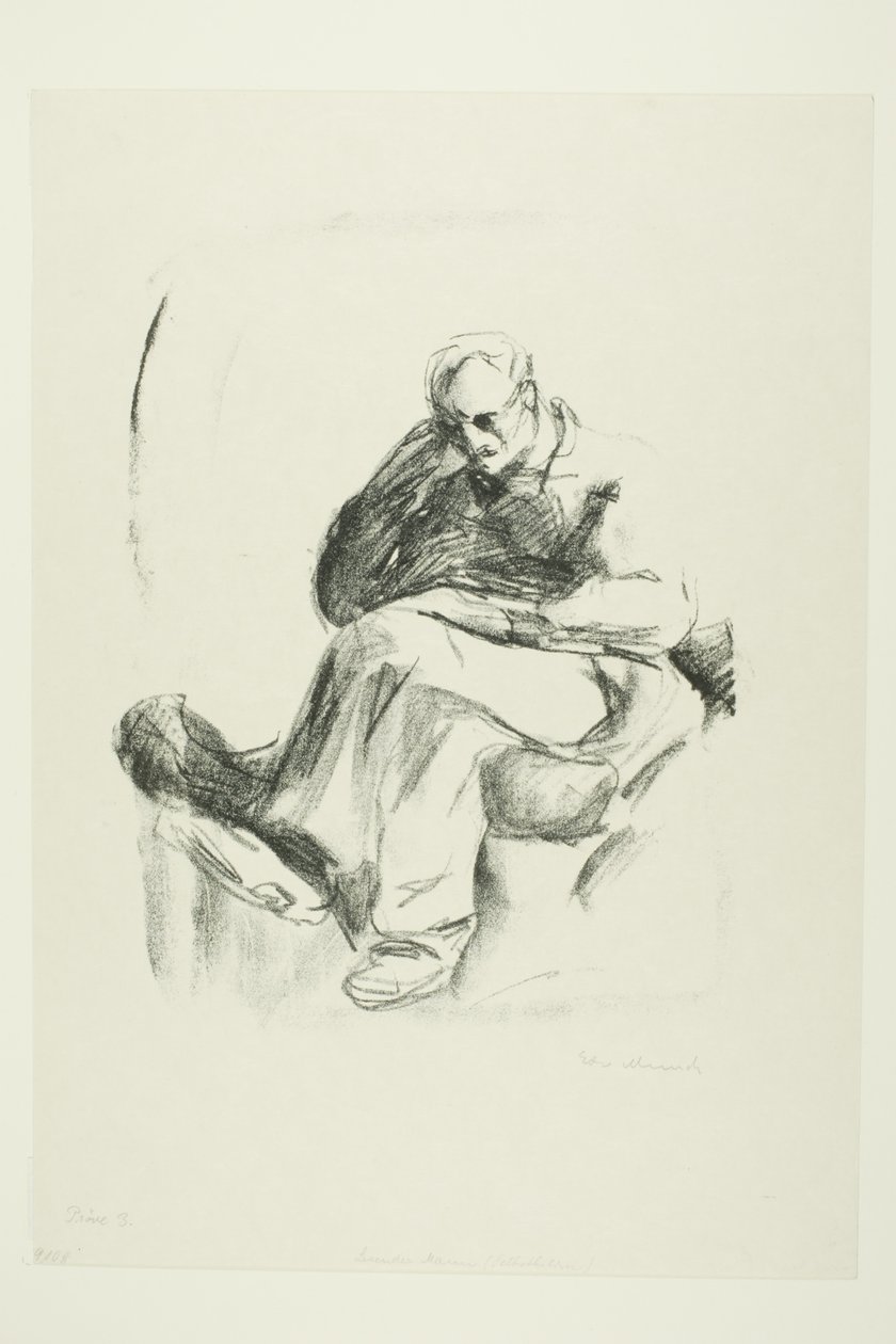 oturan adam by Edvard Munch