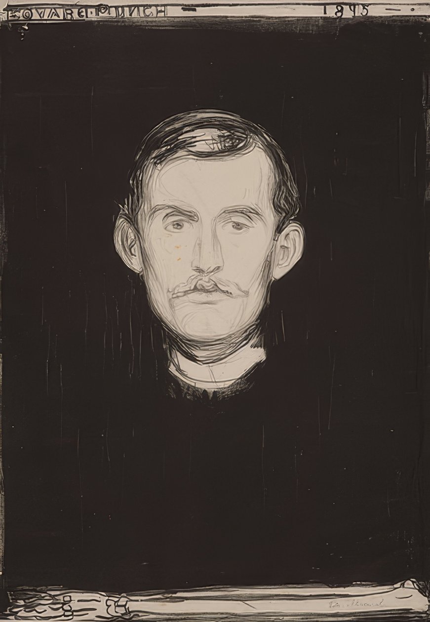 Otoportre. 1895 by Edvard Munch