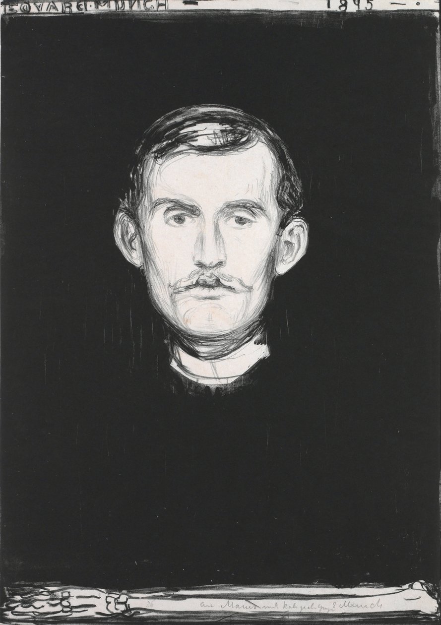 İskelet Kollu Otoportre by Edvard Munch
