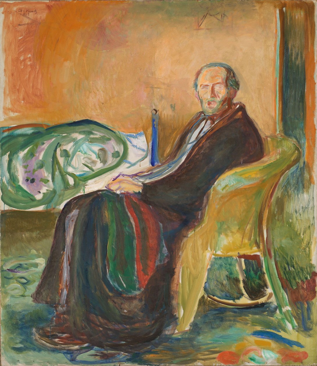 İspanyol Gribi ile Otoportre by Edvard Munch