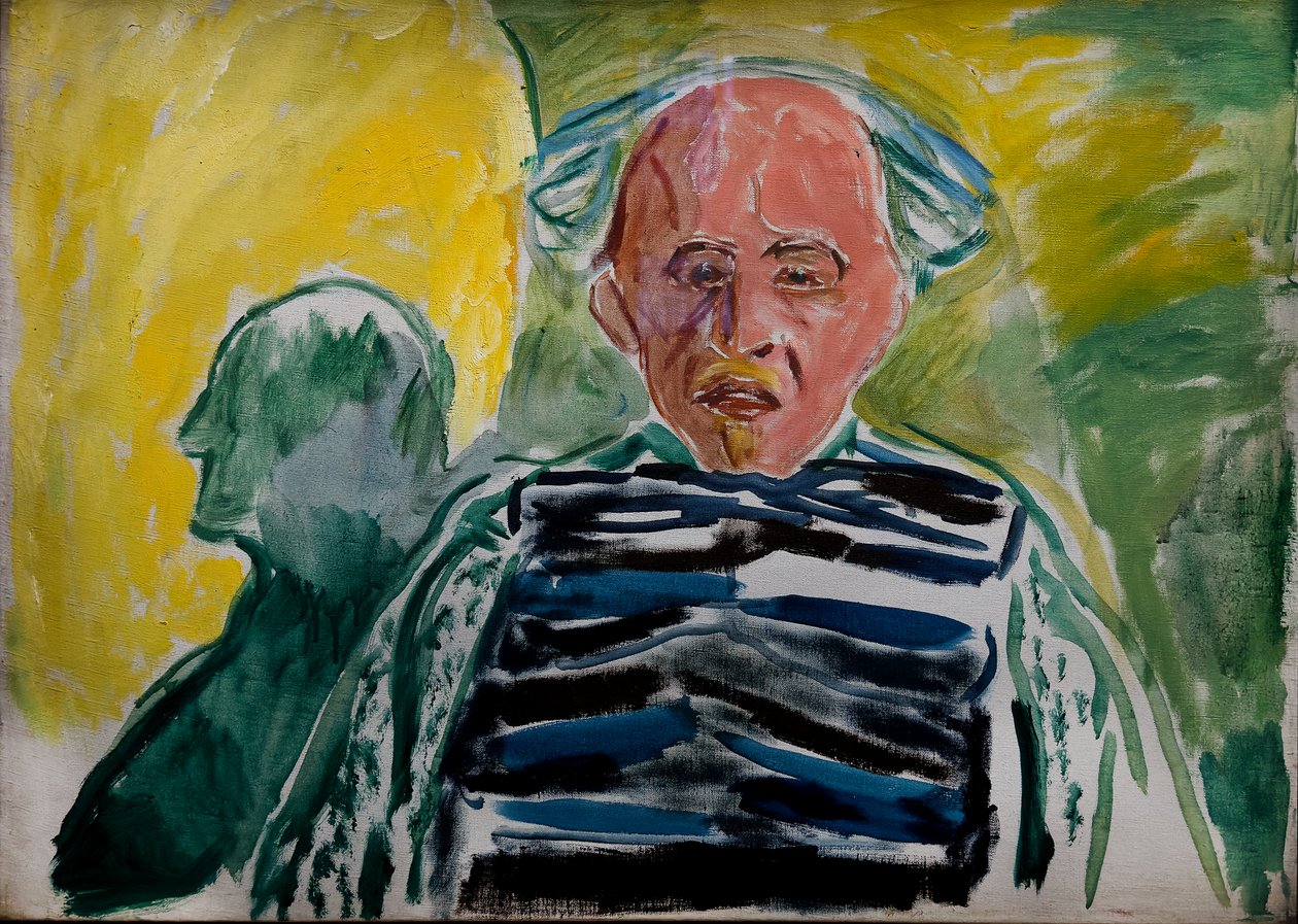 Çizgili bir kazak giyen otoportre by Edvard Munch