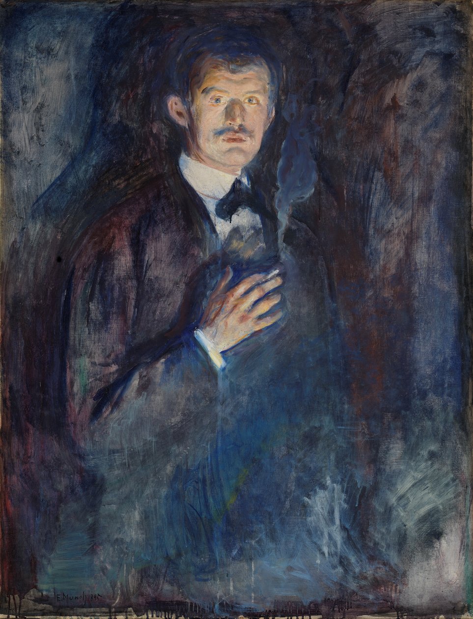 Sigara ile Otoportre by Edvard Munch