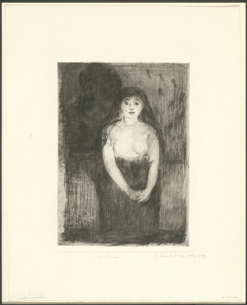 Bir Modelin Çalışması by Edvard Munch