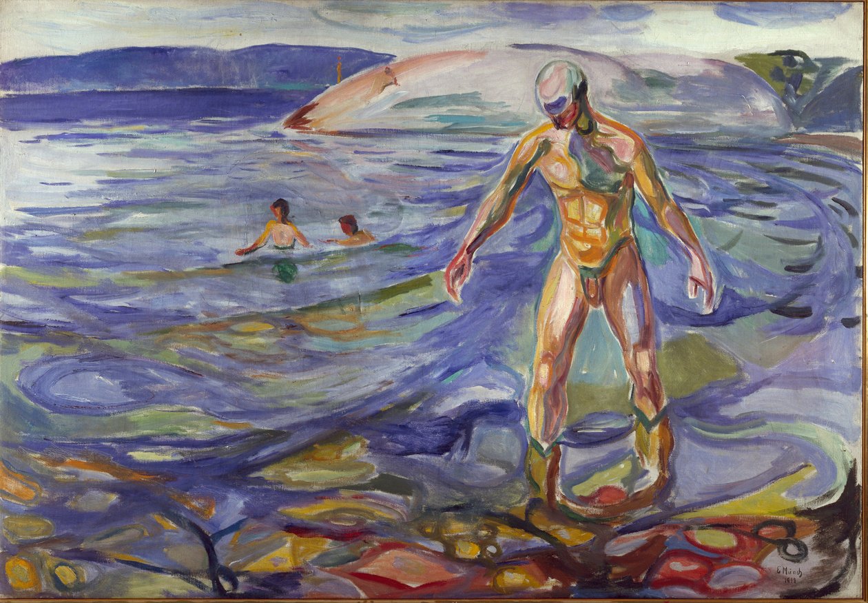 Edvard Munch (1863-1944) 1918 Sun tarafından Bather Tablosu. 138x199.5 cm Oslo, Belediye Sanat Koleksiyonları by Edvard Munch