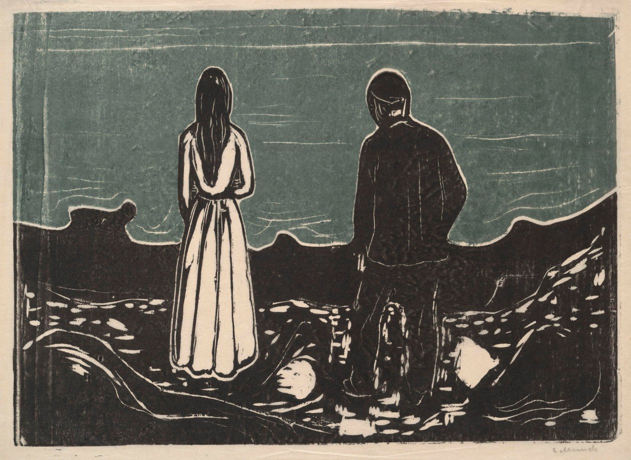 İki Kişi, Yalnızlar, 1899 by Edvard Munch