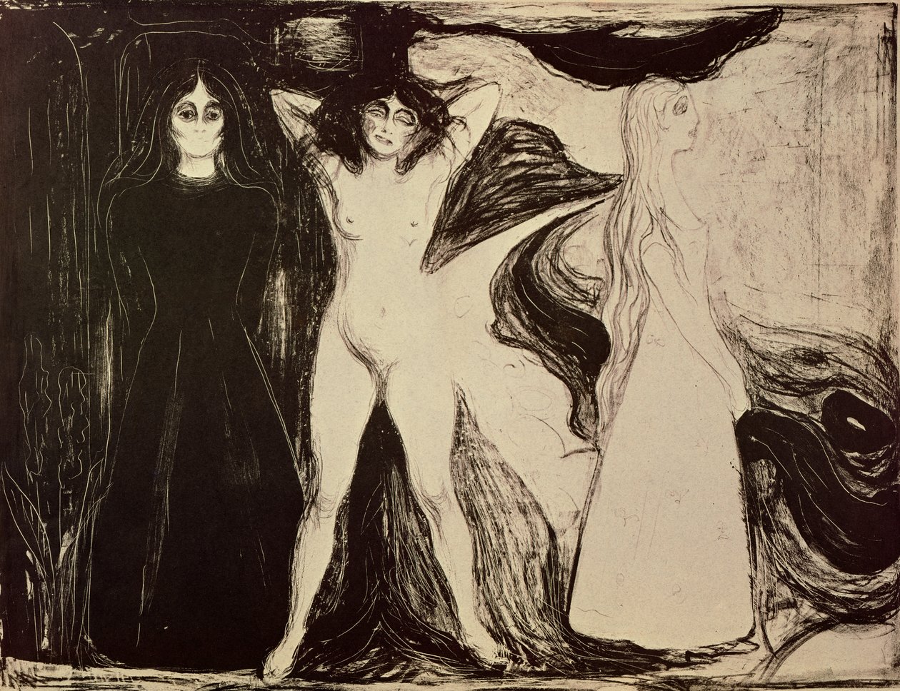 Üç aşamada kadın by Edvard Munch