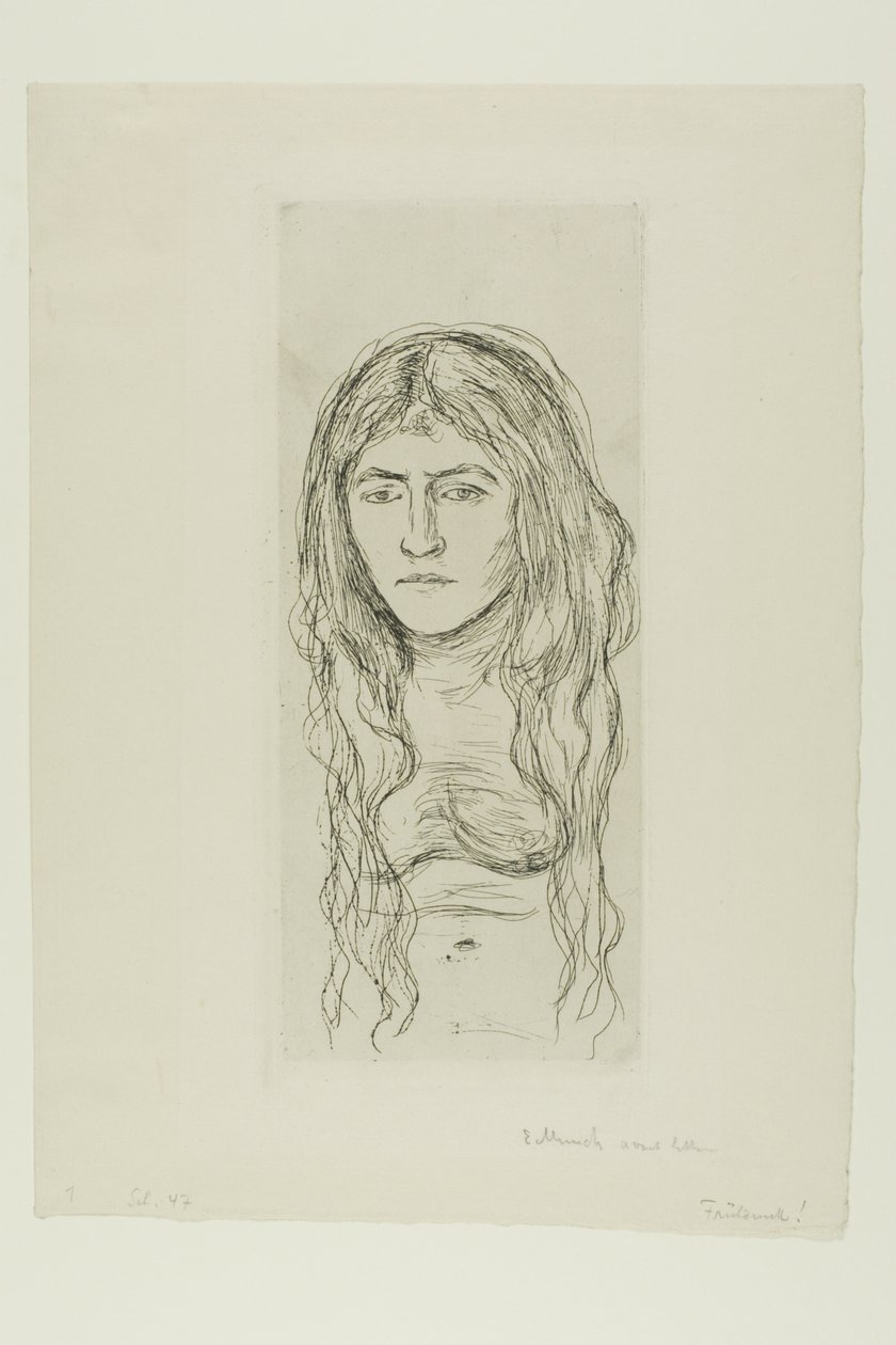 Uzun saçlı kadın by Edvard Munch