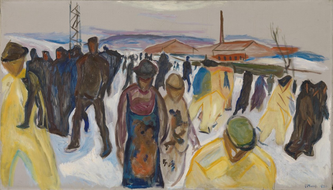 Eve Dönen İşçiler by Edvard Munch