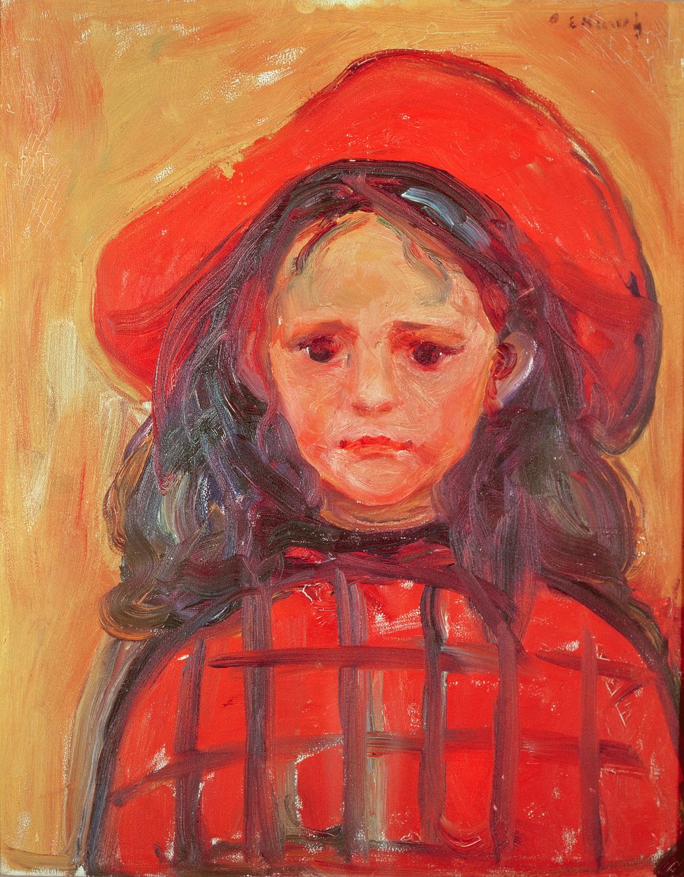 Kırmızı Şapkalı Genç Kız by Edvard Munch