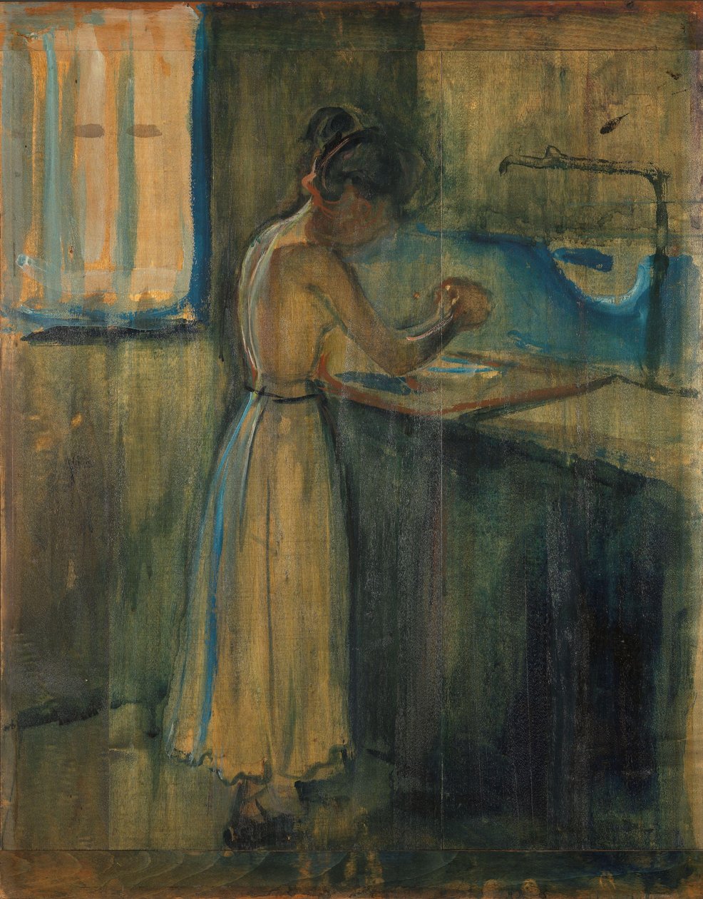 Genç kadın kendini yıkıyor by Edvard Munch