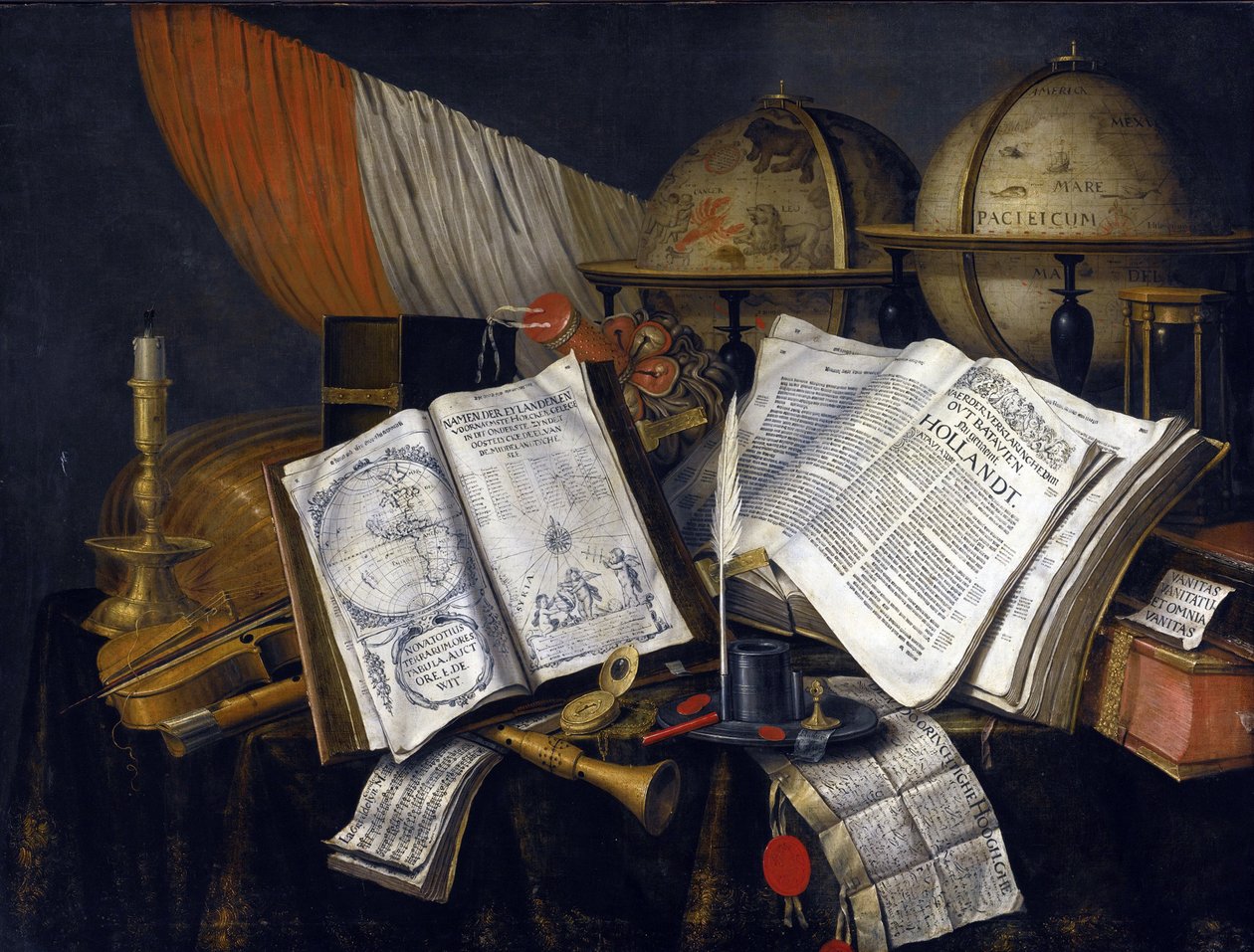 Vanitas Edwaert Collier için Natürmort (1642-1708) by Edwaert Colyer or Collier