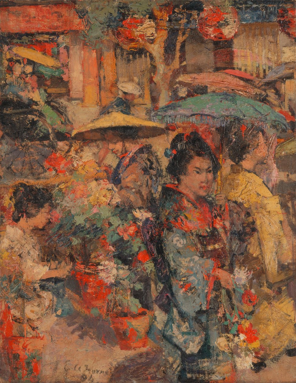 Çiçek Pazarı, Nagazaki by Edward Atkinson Hornel
