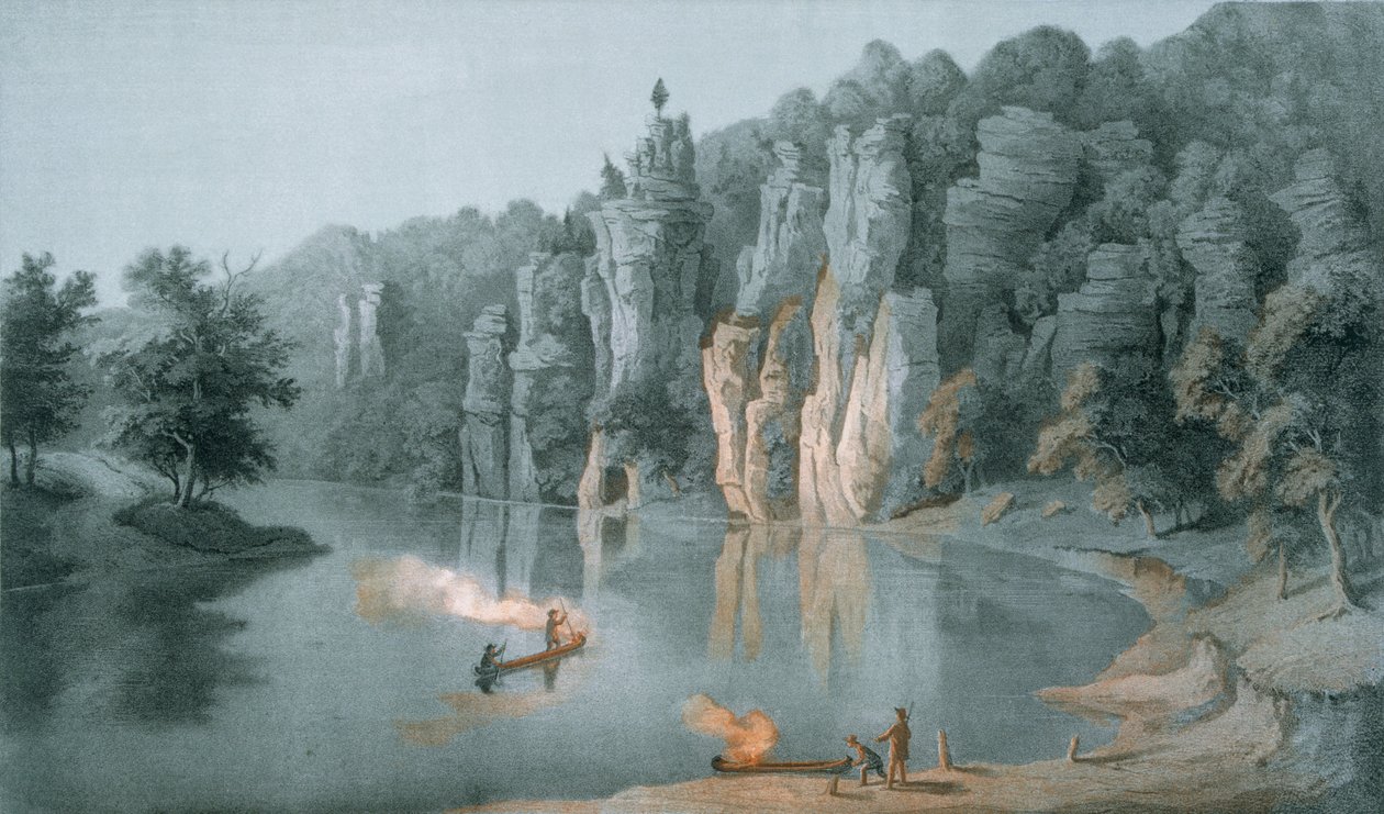New River üzerinde Bullard Kayası, White Sulphur Springs yakınında, Giles County, 1858 by Edward Beyer