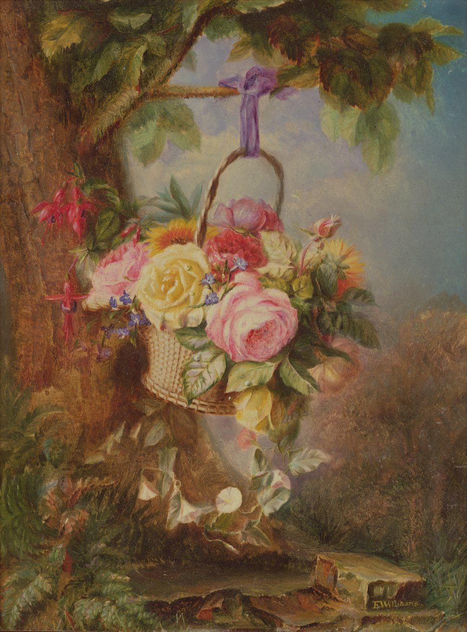 Fuşya ile Gül Sepeti, 19. yüzyıl by Edward Williams