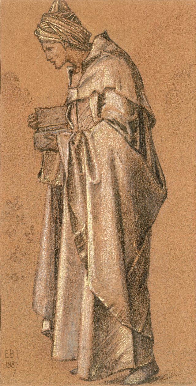 Kral Caspar, 1887 (renkli tebeşirler ve altın) by Edward Burne Jones