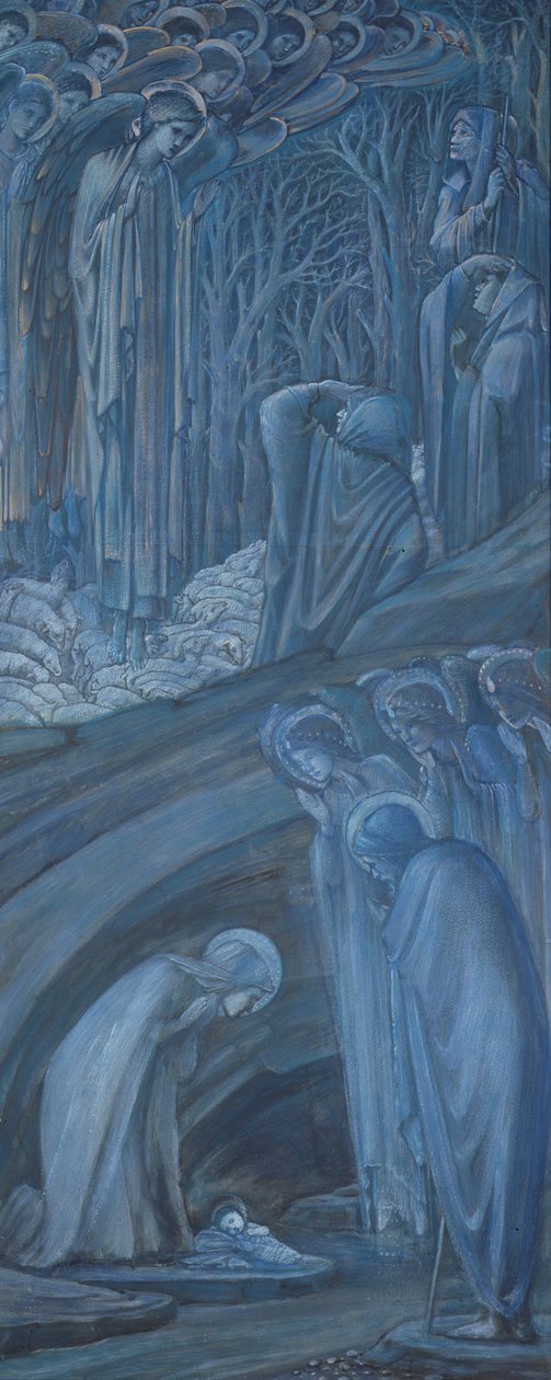Doğuş, 1887 (kağıt üzerine guaj ve altın boya) by Edward Burne Jones