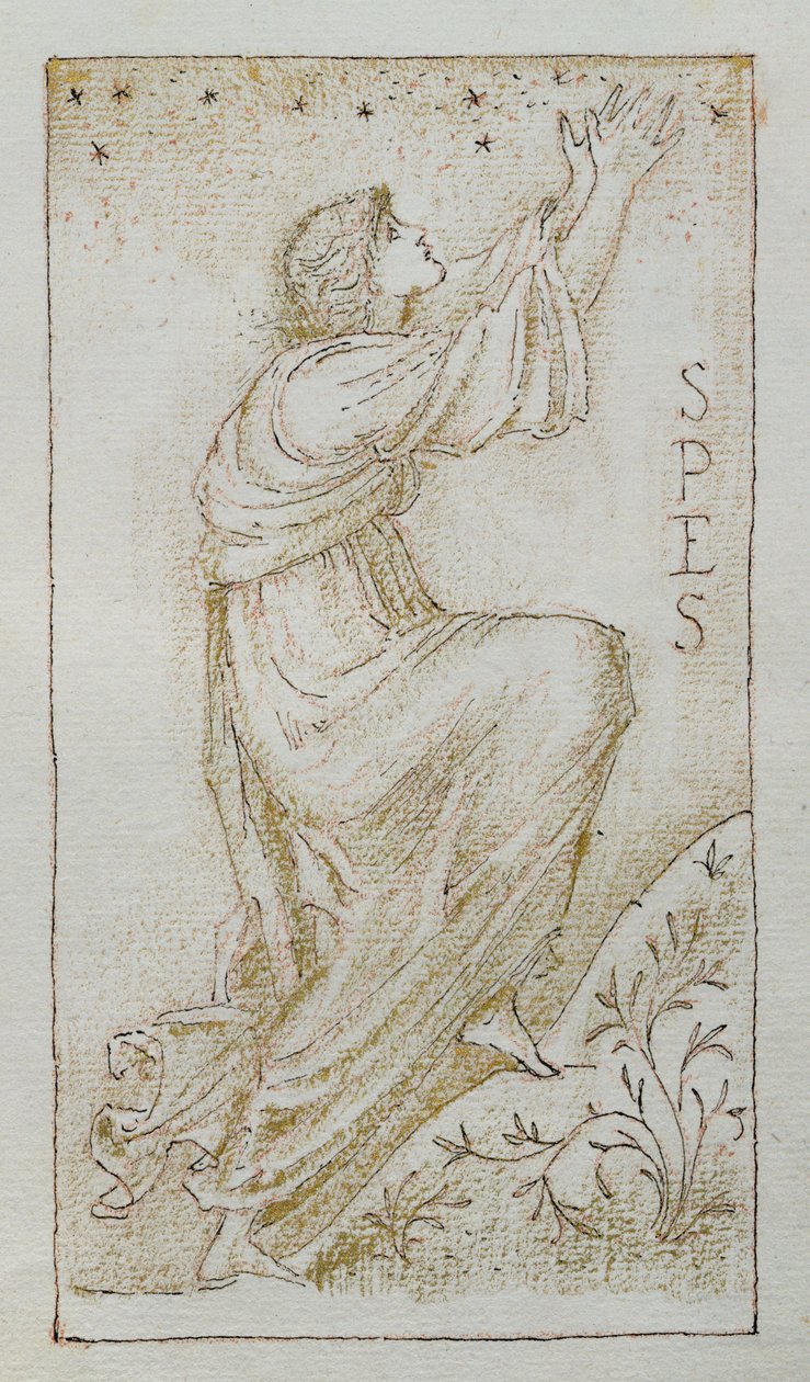Spes (kağıt üzerinde mürekkep ve altın) by Edward Burne Jones