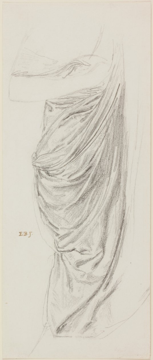 Theseus ve Ariadne için Perdelik Çalışması (kağıt üzerinde mürekkep ve kurşun kalem) by Edward Burne Jones