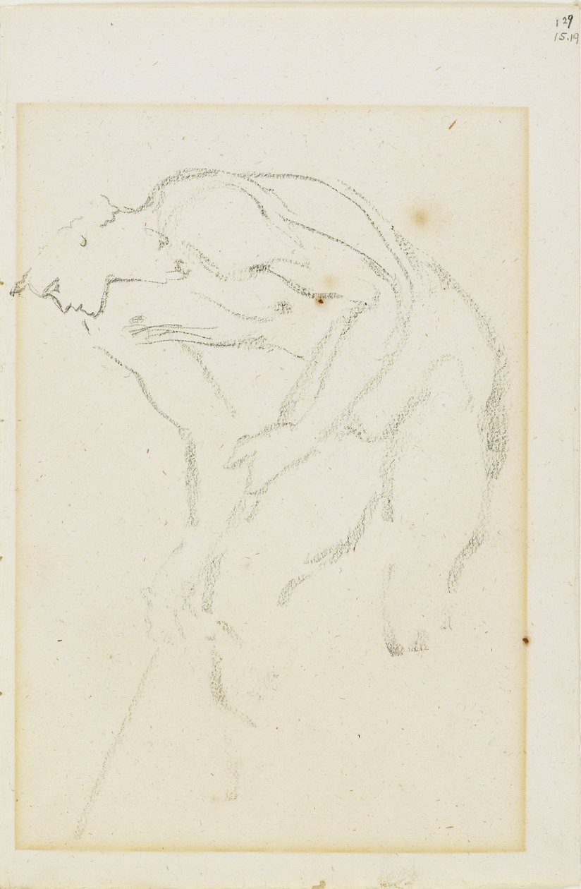 Bir Erkek Figürü Çalışması, Sayfa 129, bir çalışma kitabından, c. 1880-1890 by Edward Burne Jones
