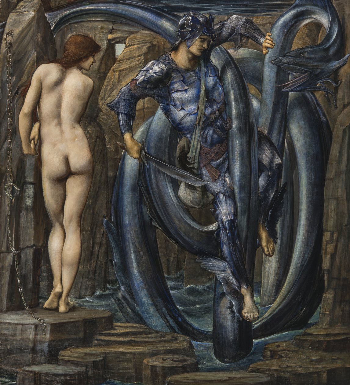 Doom Yerine Getirildi (Perseus Deniz Yılanını Öldürüyor) c.1882 by Edward Burne Jones