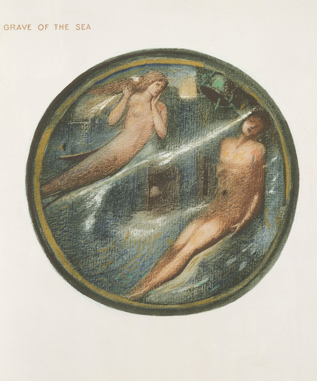 Çiçek Kitabı: XVI. Denizin Mezarı, 1905 (kağıt üzerine guajlı lito) by Edward Burne Jones