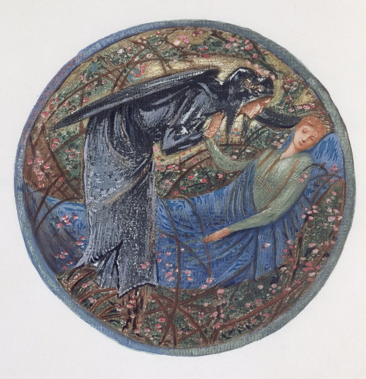 Çiçek Kitabı: XXIII. Uyan, Sevgili! (kağıt üzerinde guaj ile lito) by Edward Burne Jones
