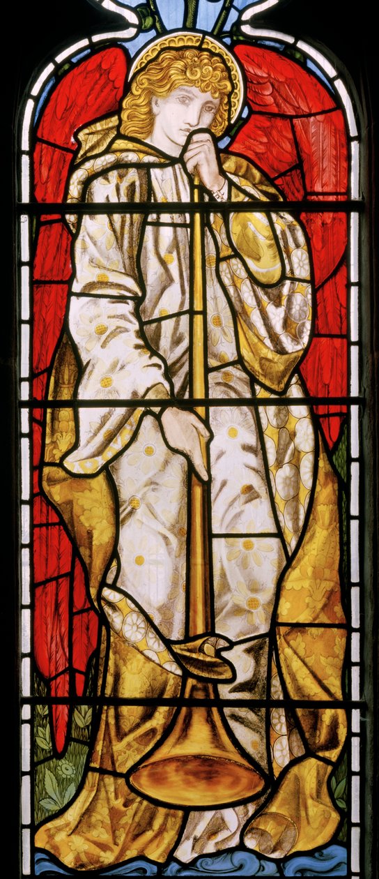 Cheddleton, Morris, Marshall, Faulkner & Co, Edward Burne-Jones, Trompetçi Melek, 1869 by Edward Burne Jones