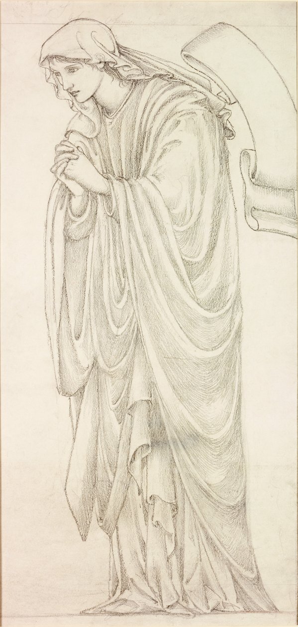 Mary, Sister of Lazarus - St. Ethelreda Kilisesi, Guilsborough, Northamptonshire Penceresi için Tasarım by Edward Burne Jones