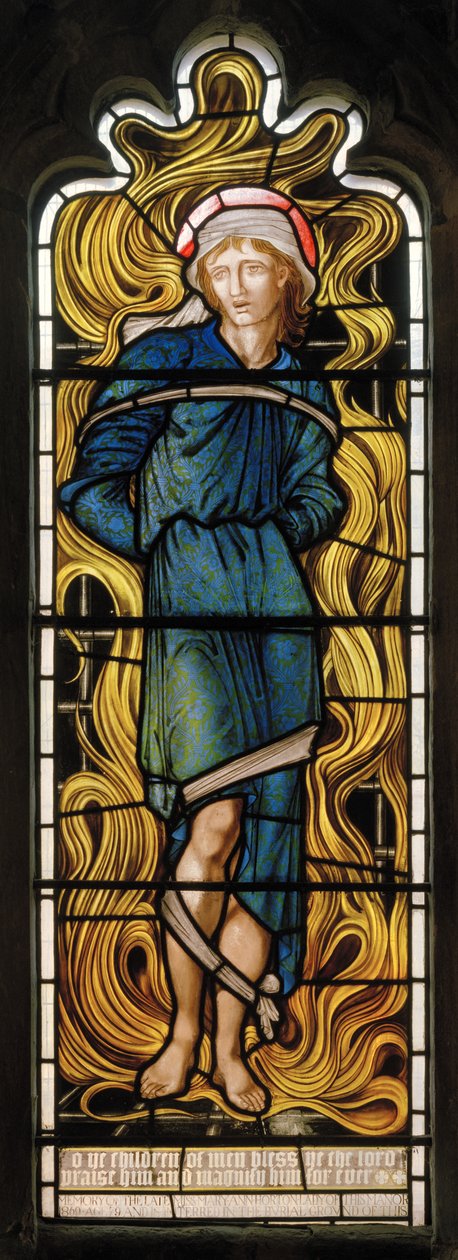 Meshach, Ateşli Fırın, Batı Penceresi, 1870 by Edward Burne Jones