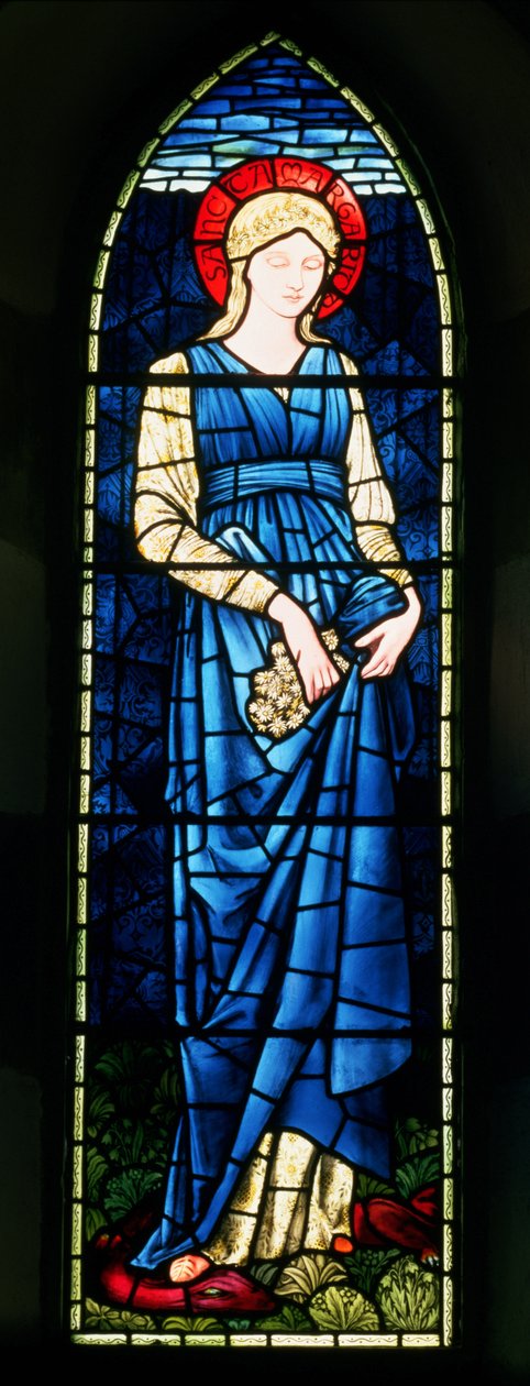 ಸೇಂಟ್ ಮಾರ್ಗರೇಟ್ (ಬಣ್ಣದ ಗಾಜು)ಟರ್ಕ್ by Edward Burne Jones