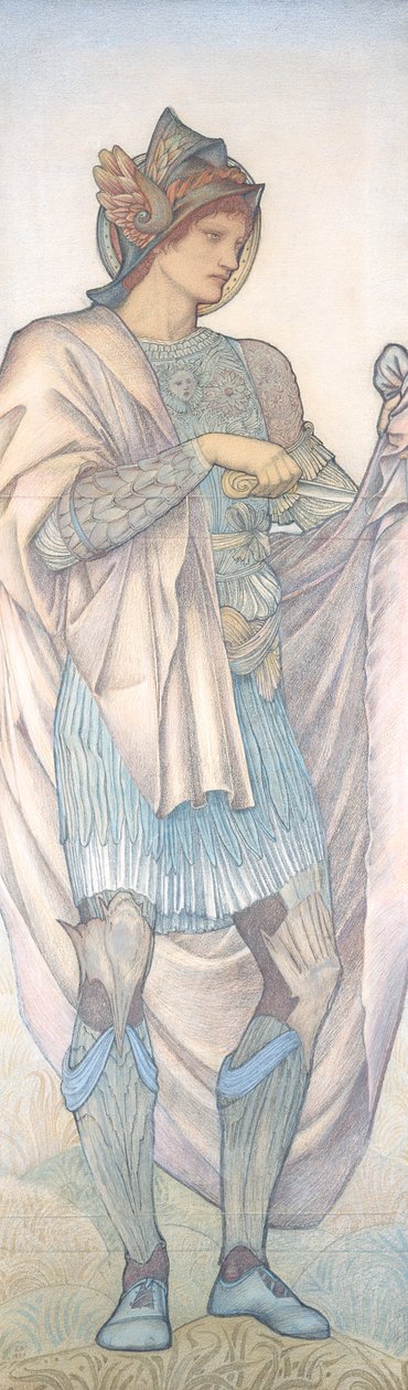 St. Martin Pelerinini Kesiyor (kağıt üzerinde renkli tebeşirler) by Edward Burne Jones