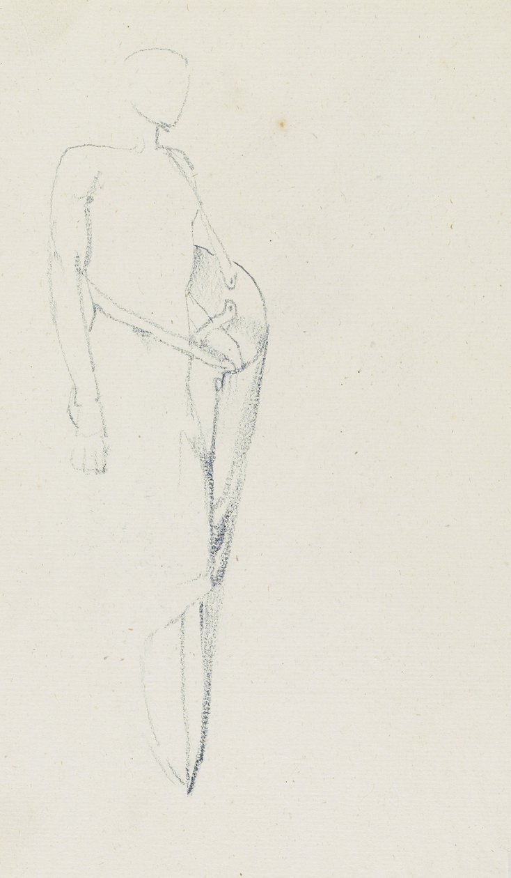 Kalkanlı Erkek (rekto) ve Kadın Gövde, Sırt (verso), bir çalışma kitabından 81 ve 82. sayfalar, c. 1880-1890 by Edward Burne Jones