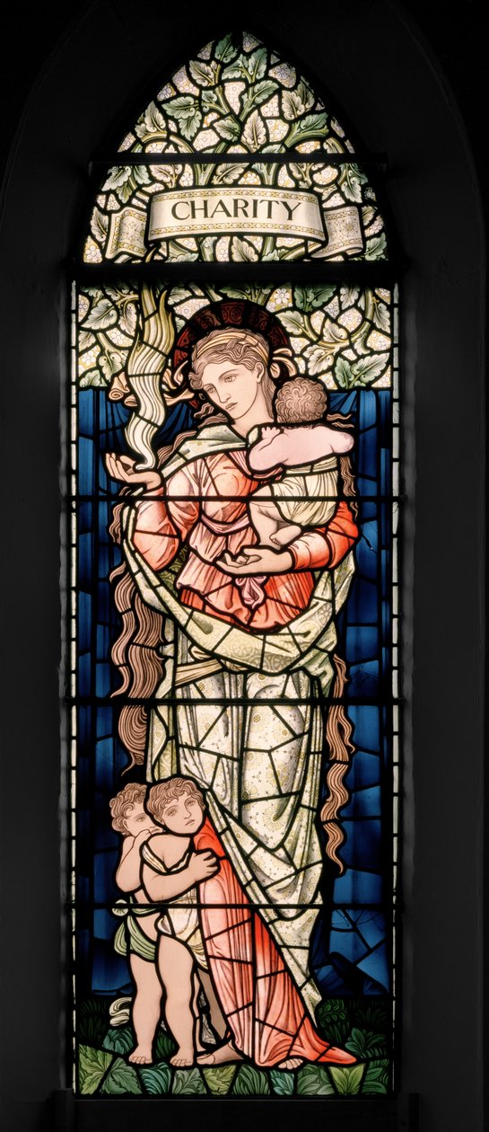 Birmingham, Ward End, St Margaret, Morris & Co., Edward Burne-Jones, John Henry Dearle (1859-1932), Charity, 1902 by Edward Coley and Dearle Burne Jones