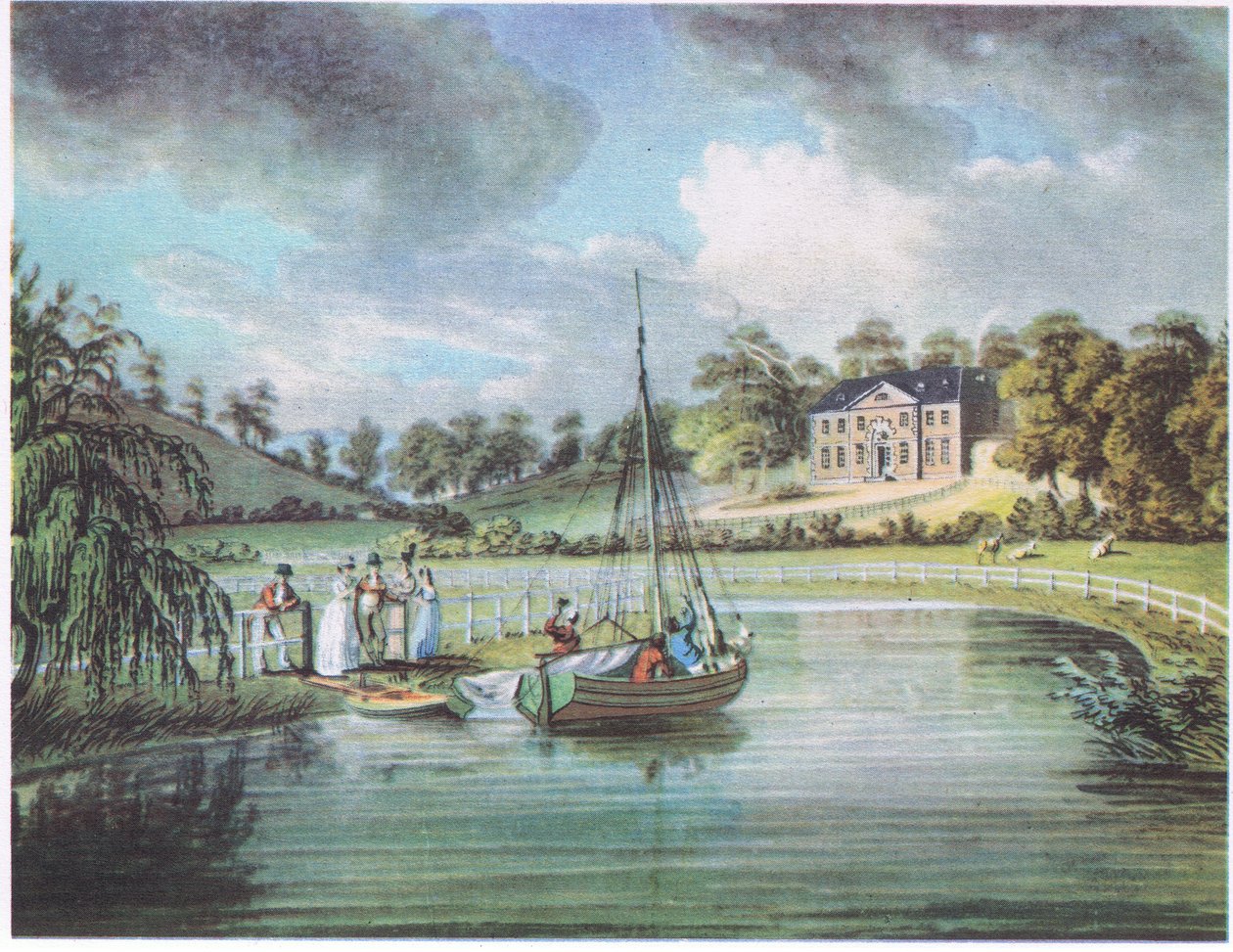 A country house by the river  by Edward Dayes