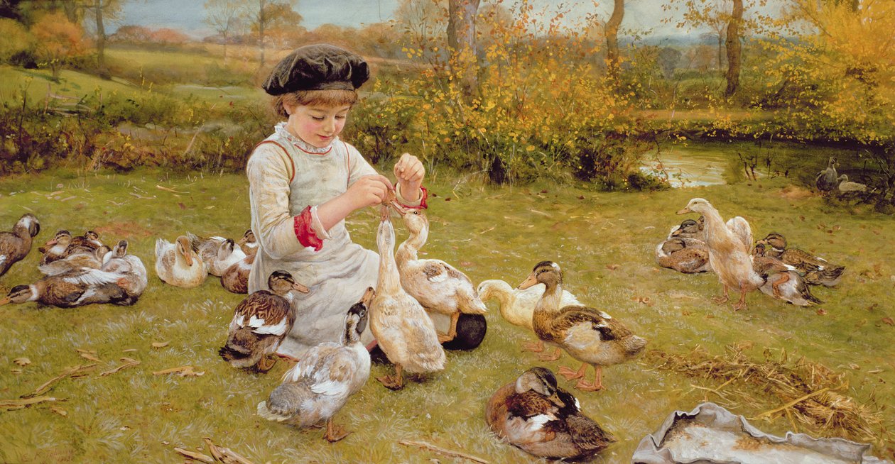 Ördekleri beslemek by Edward Killingworth Johnson