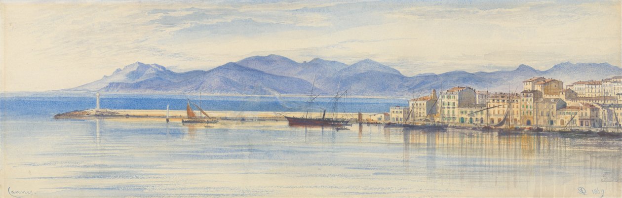 Cannes Limanından Bir Görünüm by Edward Lear