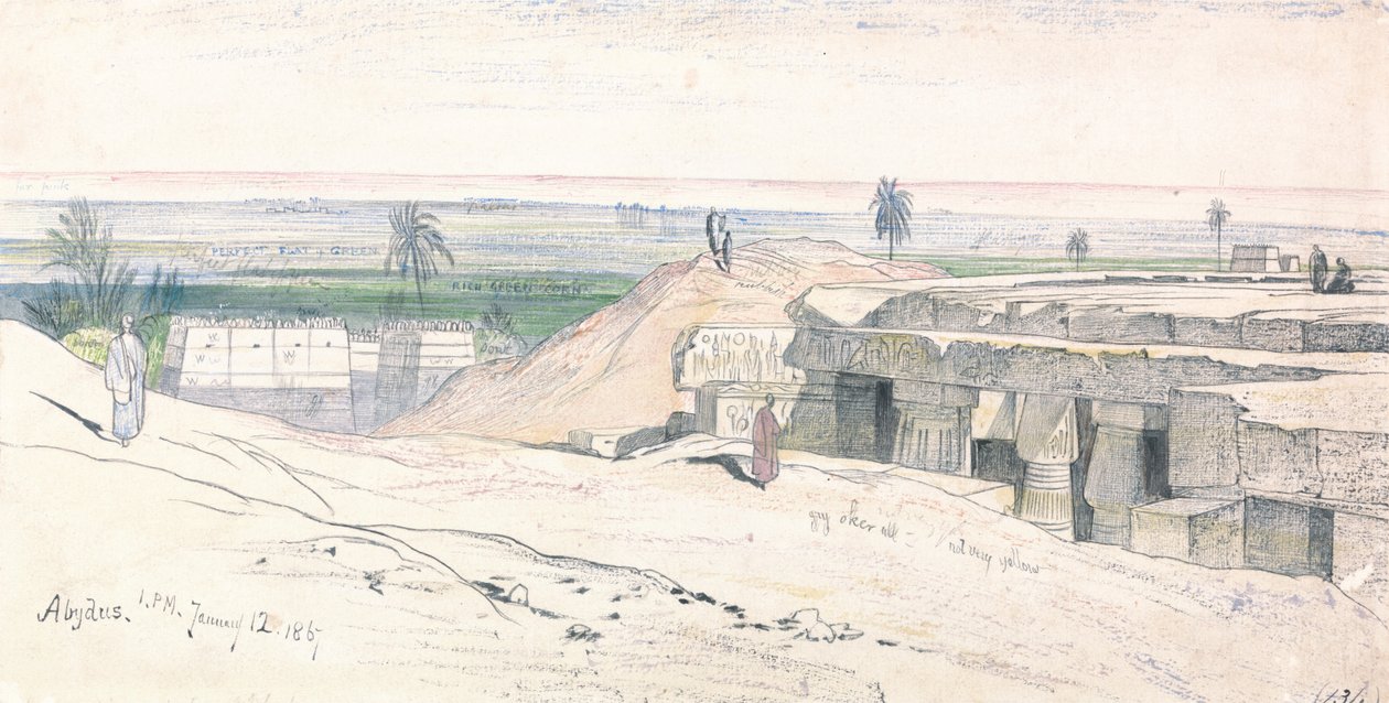 Abidos, 13:00, 12 Ocak 1867 (134) by Edward Lear