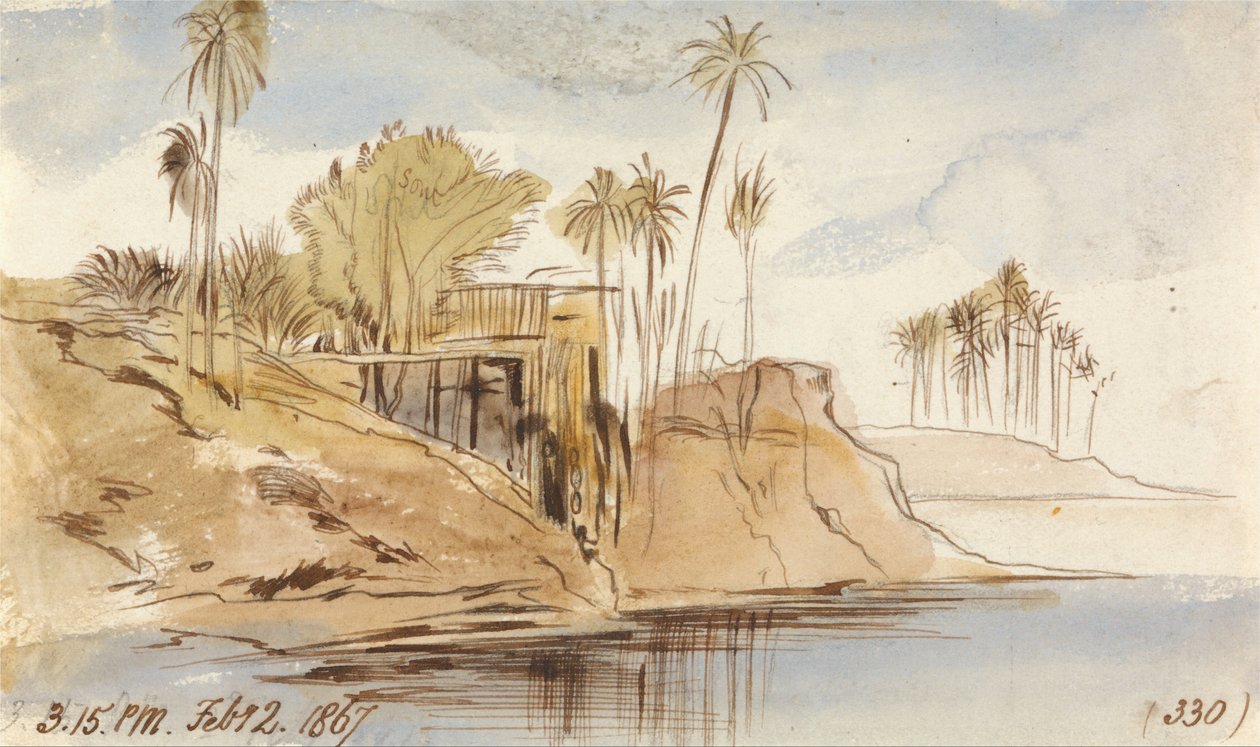 Ibreem ve Wady Halfeh arasında, 15:15, 2 Şubat 1867 (330) by Edward Lear