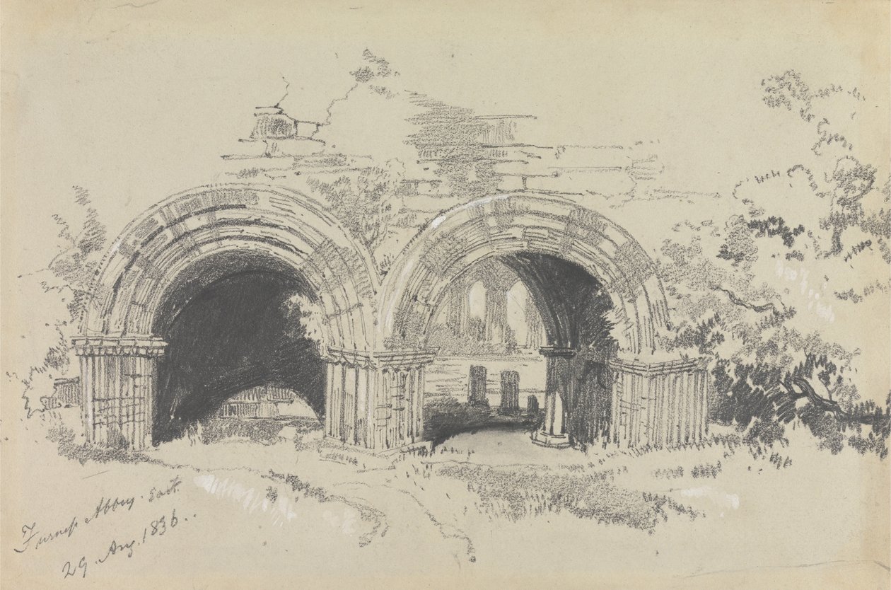 Furness Manastırı Doğu, 29 Ağustos 1836 by Edward Lear