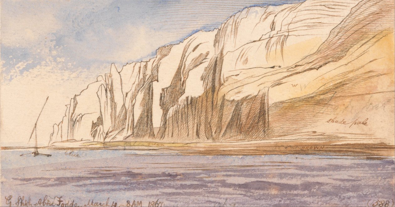 Gebel Şeyh Ebu Fodde, sabah 8-00, 4 Mart 1867 (588) by Edward Lear