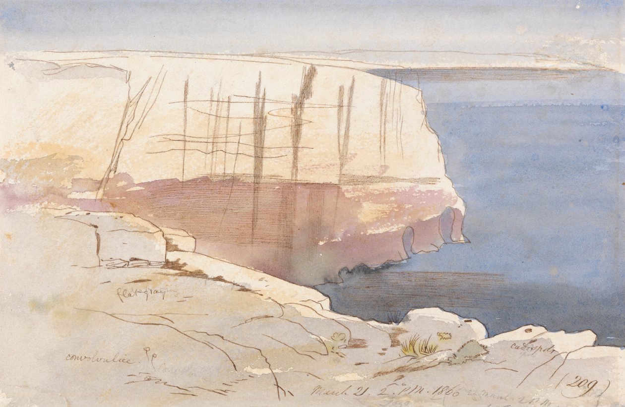 Gozo, Malta yakınlarında by Edward Lear