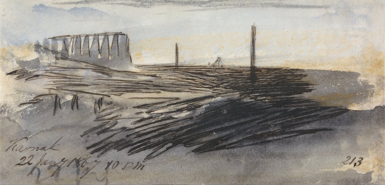 Karnak, 10:00, 22 Ocak 1867 (213) by Edward Lear