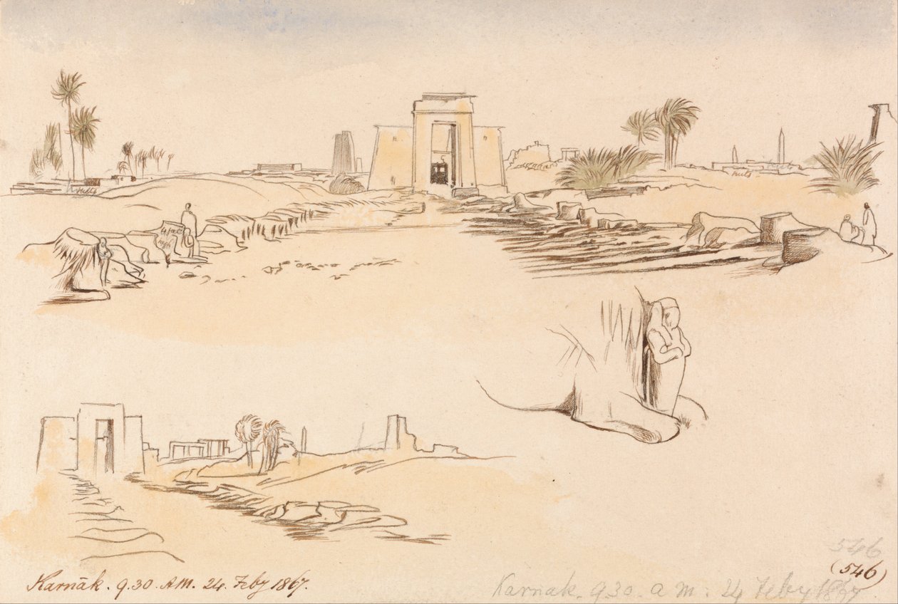 Karnak, sabah 9-30, 24 Şubat 1867 (546) by Edward Lear
