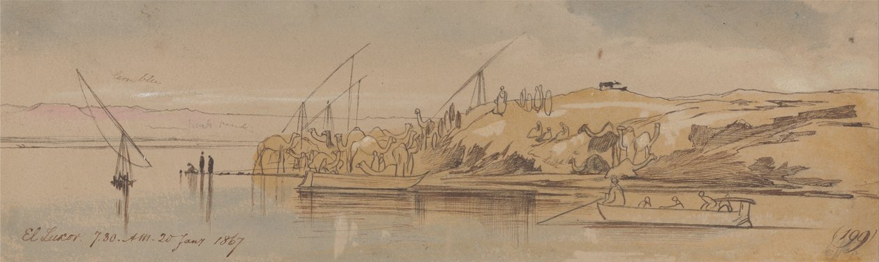 Luksor, sabah 7-30, 20 Ocak 1867 (199) by Edward Lear