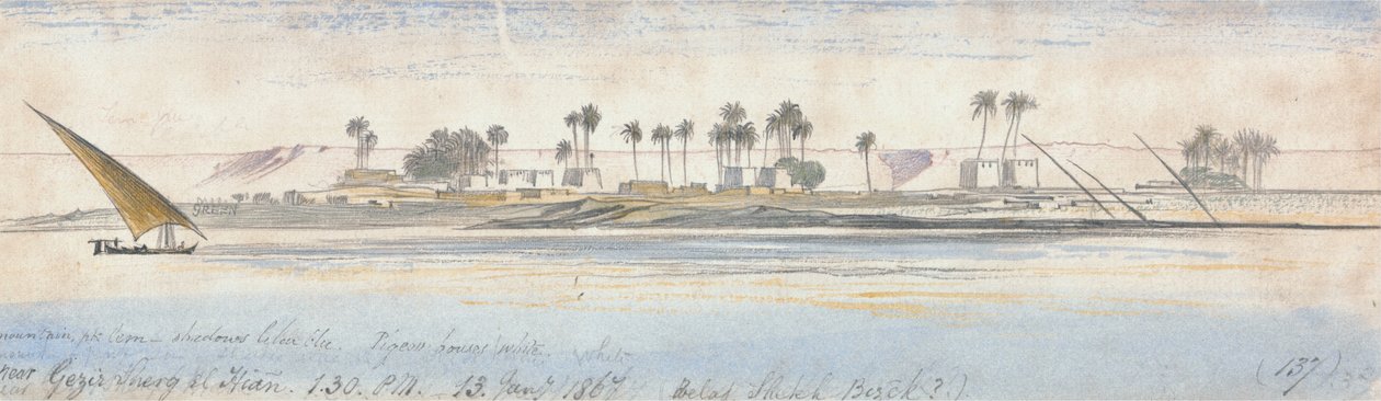 Gezir Sherg el Hian yakınında by Edward Lear
