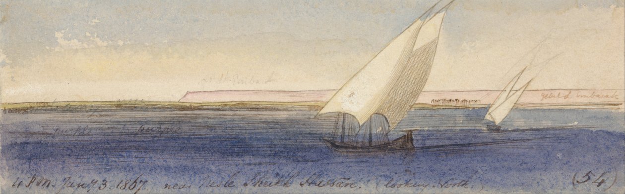 Nesle Şeyh Hassan yakınlarında, güneye bakıyor by Edward Lear